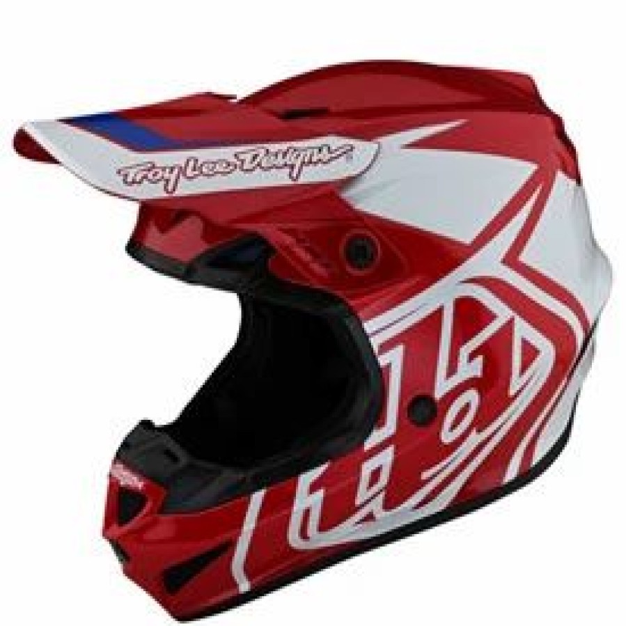 Helmets * | Troy-Lee Troy Lee Youth Gp Overload Helmet Red/White (Closeout)