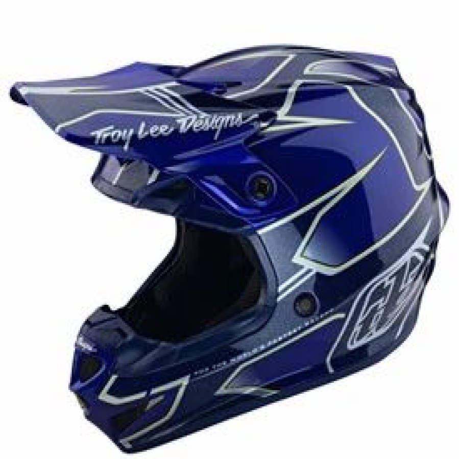 Helmets * | Troy-Lee Troy Lee Youth Se4 Matrix Mips Helmet Blue