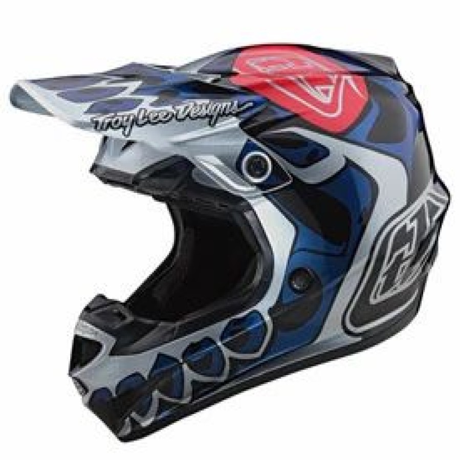 Helmets * | Troy-Lee Troy Lee Youth Se4 Skully Mips Helmet Silver (Closeout)