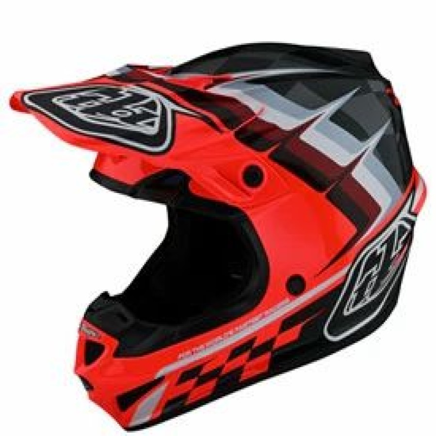 Helmets * | Troy-Lee Troy Lee Youth Se4 Warped Mips Helmet Medium Glo Red