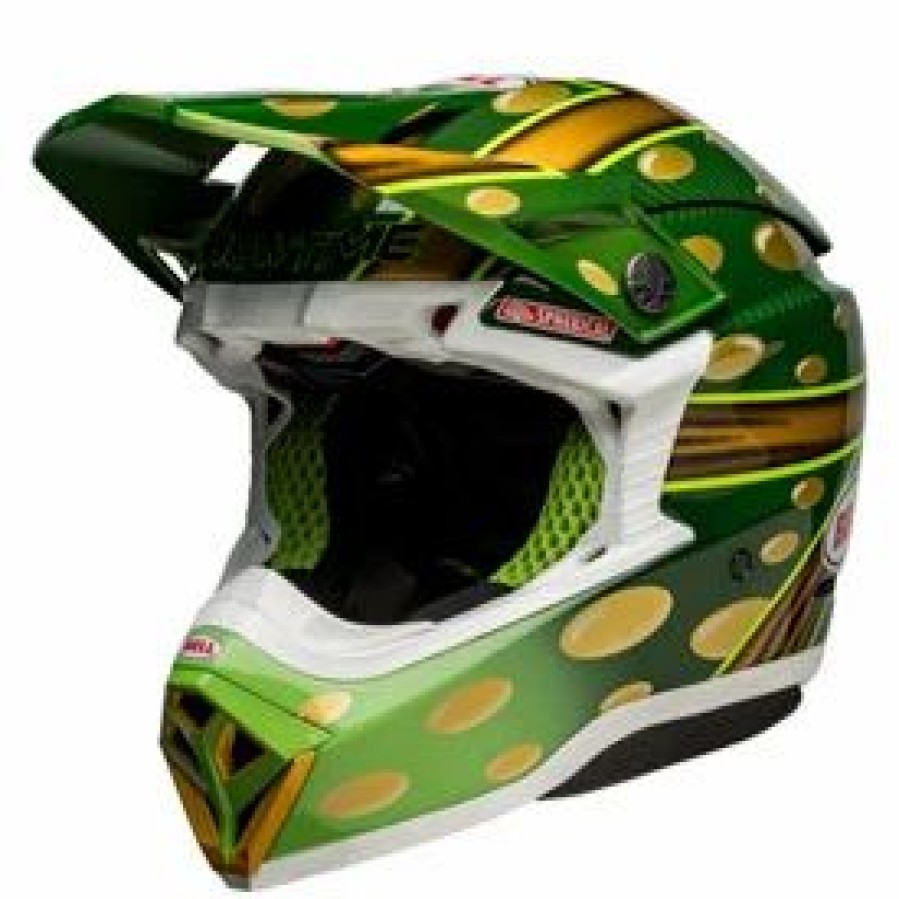 Helmets * | Bell Moto-10 Spherical Mcgrath Replica 22 Mips Helmet Gold/Green