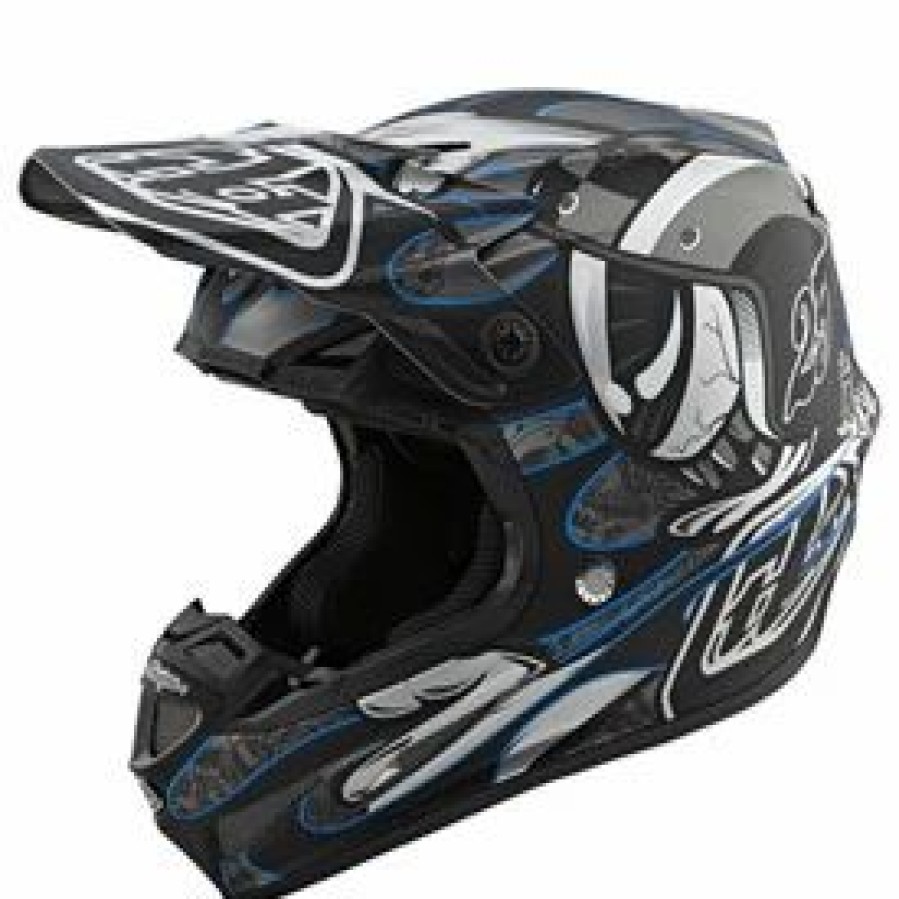 Helmets * | Troy-Lee Troy Lee Se4 Eyeball Composite Mips Helmet Black/Silver (Closeout)