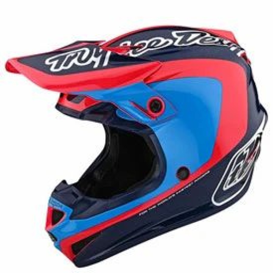 Helmets * | Troy-Lee Troy Lee Se4 Corsa Mips Helmet Navy/Cyan (Closeout)