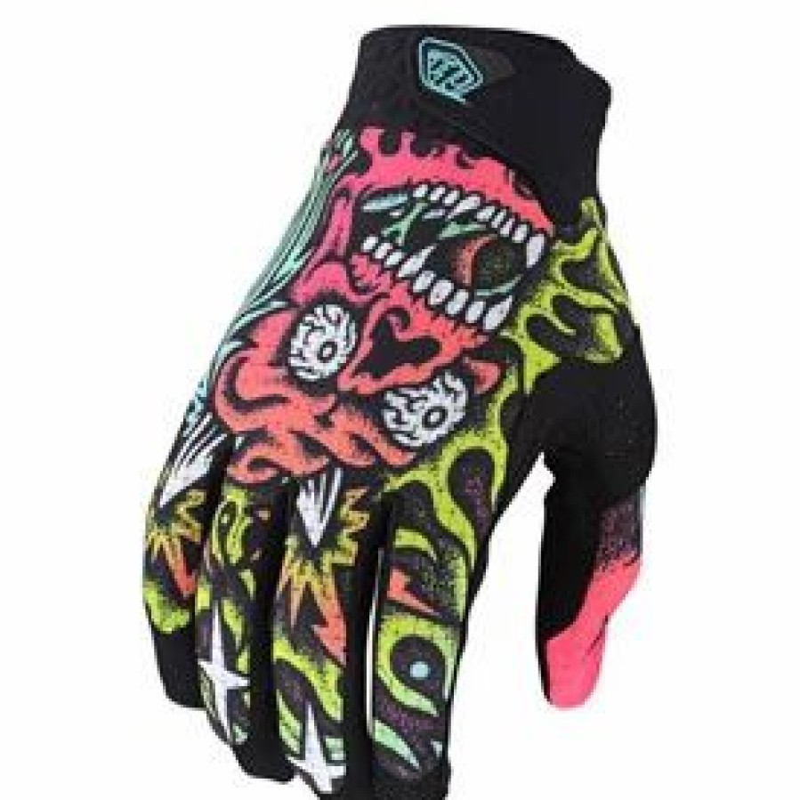 Gloves * | Troy-Lee Troy Lee Air Skull Demon Gloves Xx-Large White/Black