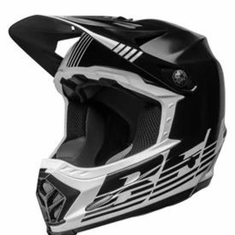 Helmets * | Bell Youth Moto-9 Louver Mips Helmet Small/Medium Black/White Black/White (Closeout)