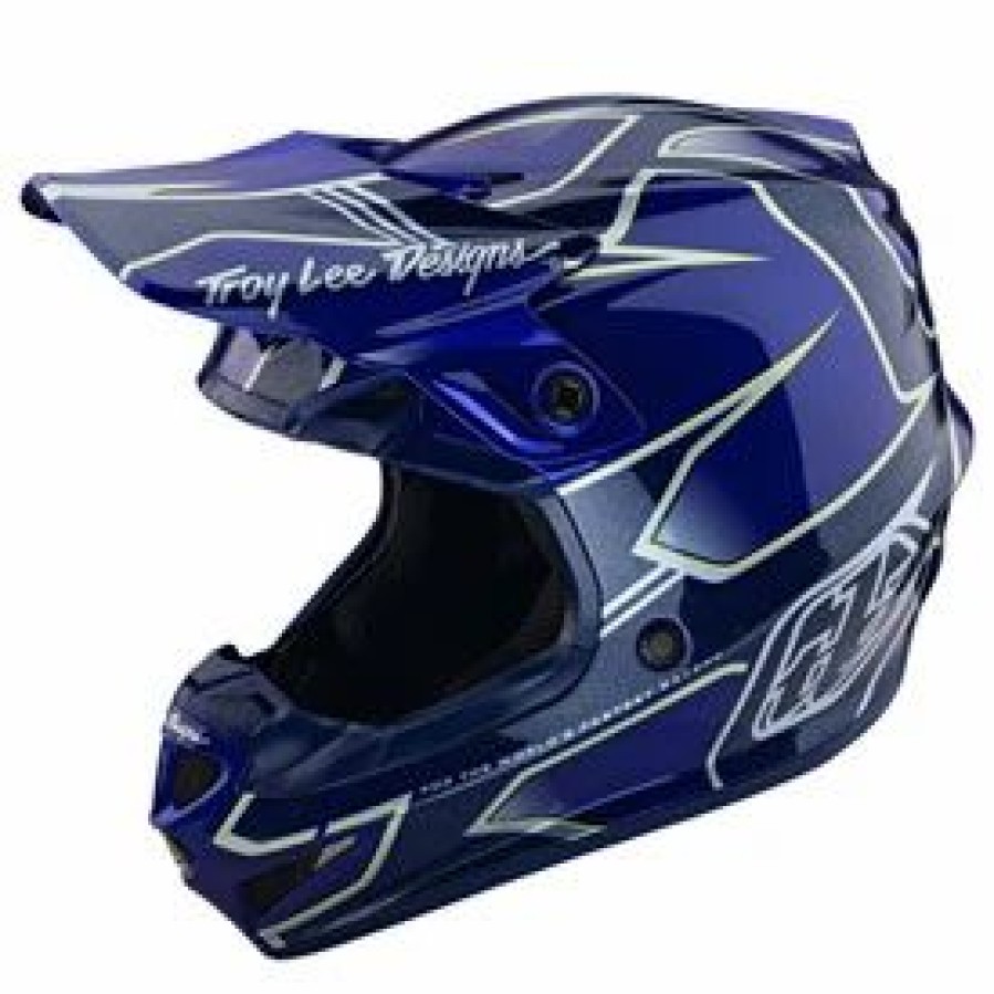 Helmets * | Troy-Lee Troy Lee Se4 Matrix Mips Helmet Blue