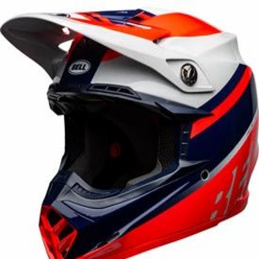 Helmets * | Bell Moto-9 Prophecy Mips Helmet Large Gloss Infrared/Navy/Grey