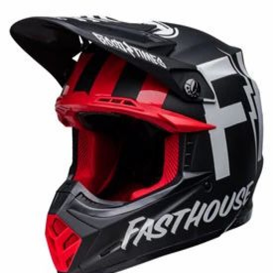 Helmets * | Bell Moto-9S Flex Fasthouse Tribe Helmet Medium Matte/Gloss Black/White Matte/Gloss Black/White (Closeout)