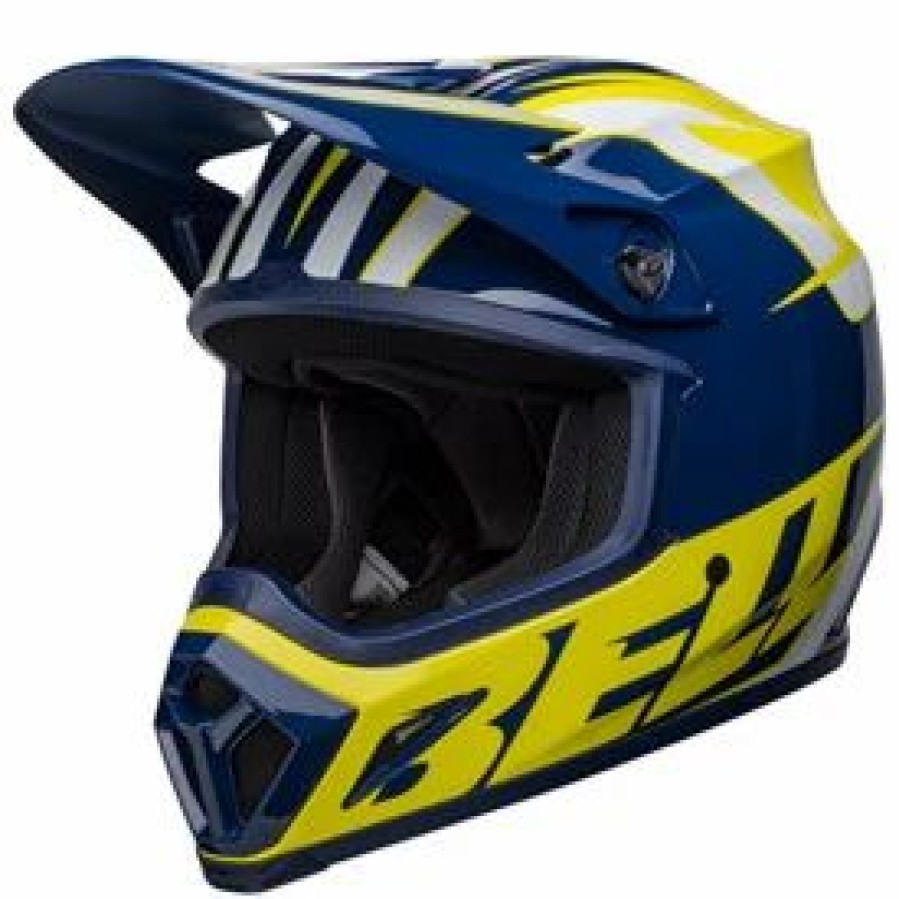 Helmets * | Bell Mx-9 Spark Mips Helmet Blue/Yellow