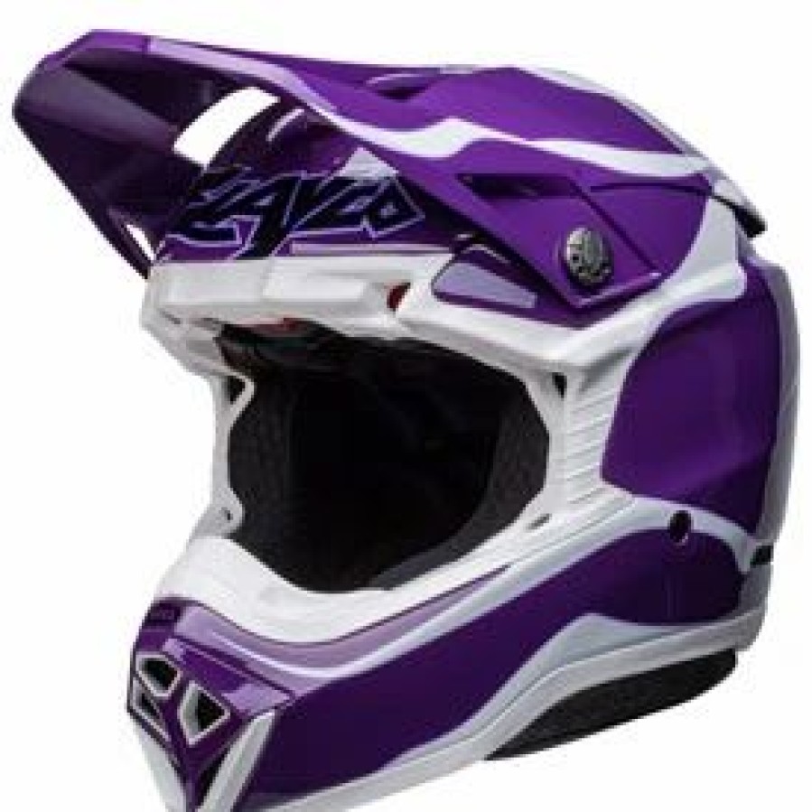 Helmets * | Bell Moto-10 Spherical Slayco Mips Helmet Purple/White