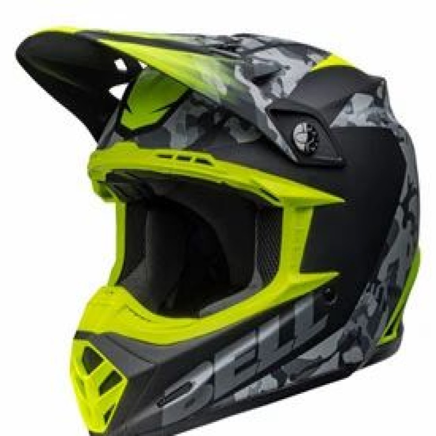 Helmets * | Bell Moto-9 Venom Mips Helmet X-Large Matte Black Camo/Hi-Viz Yellow