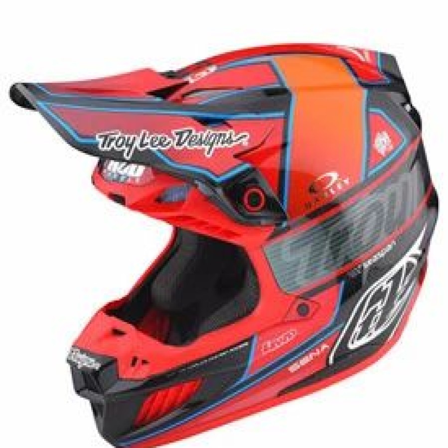 Helmets * | Troy-Lee Troy Lee Se5 Team Carbon Mips Helmet Red