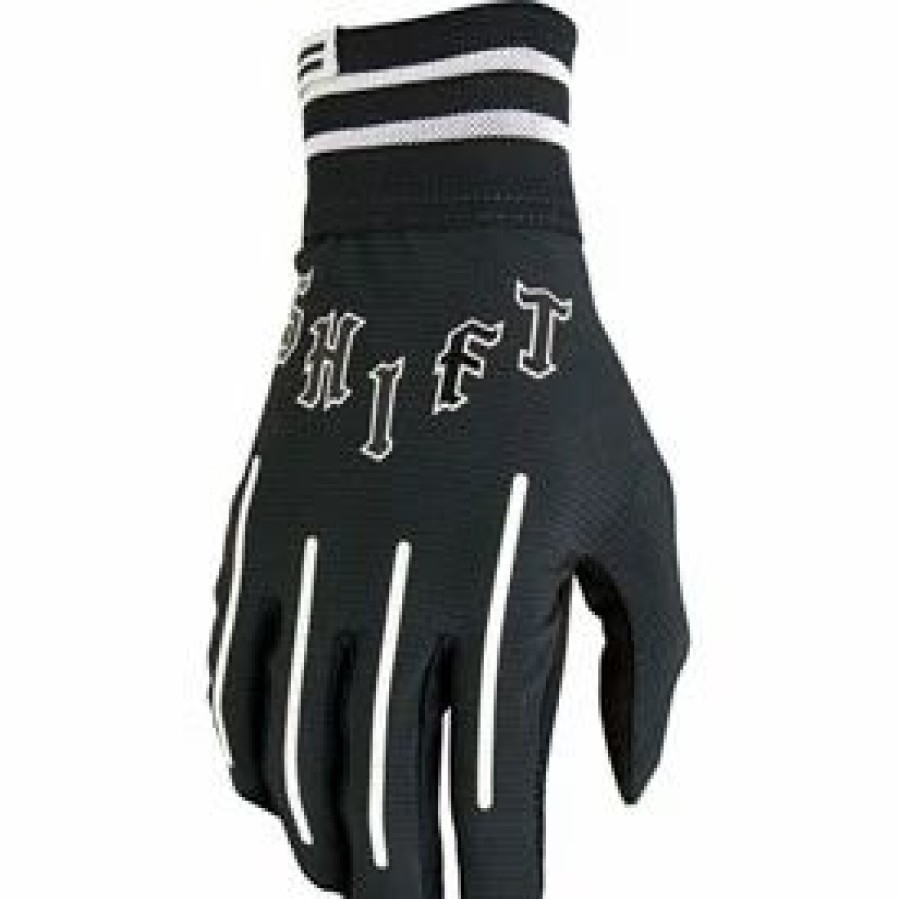 Gloves * | Shift Youth Whit3 Label Flare Gloves Black/White (Closeout)