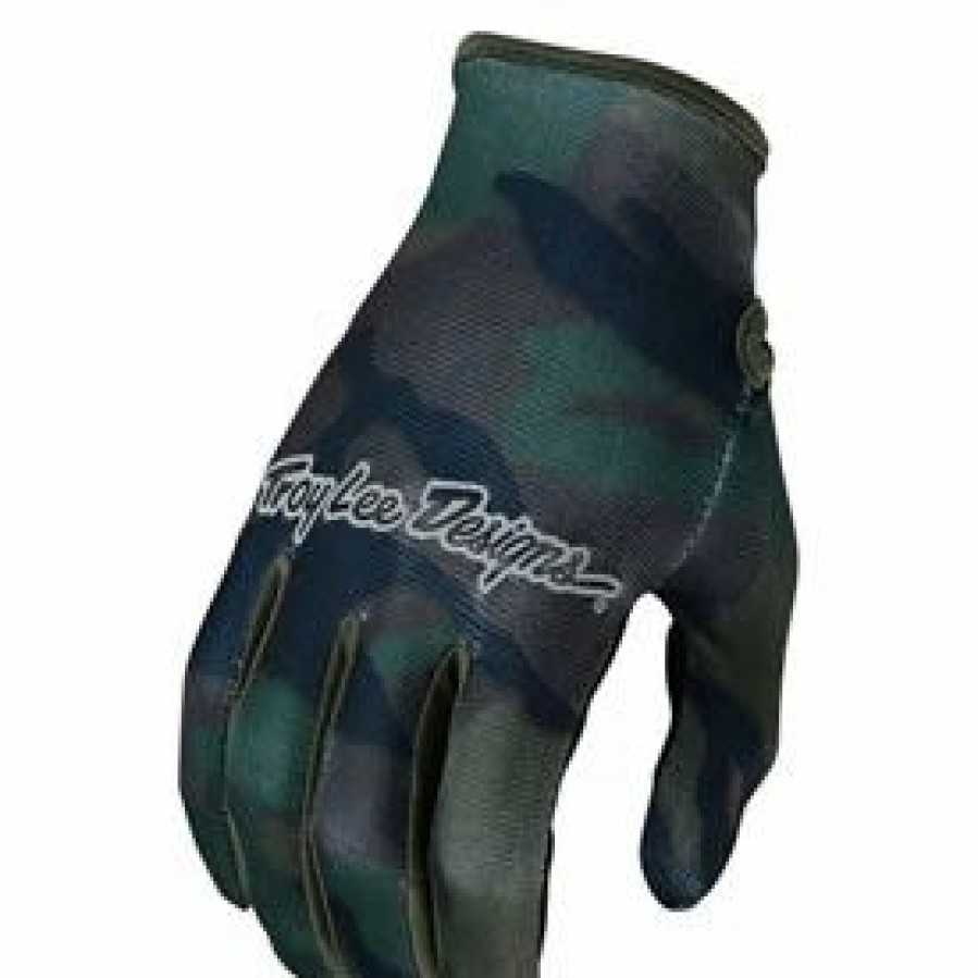 Gloves * | Troy-Lee Troy Lee Flowline Brushed Camo Gloves Army