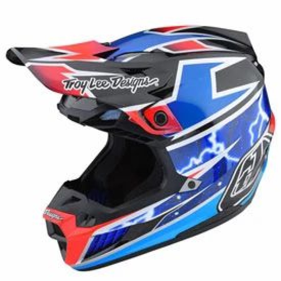 Helmets * | Troy-Lee Troy Lee Se5 Lightning Composite Mips Helmet Blue ...