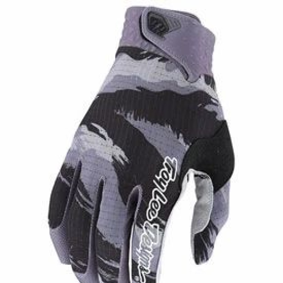 Gloves * | Troy-Lee Troy Lee Youth Air Brushed Camo Gloves Black/Grey