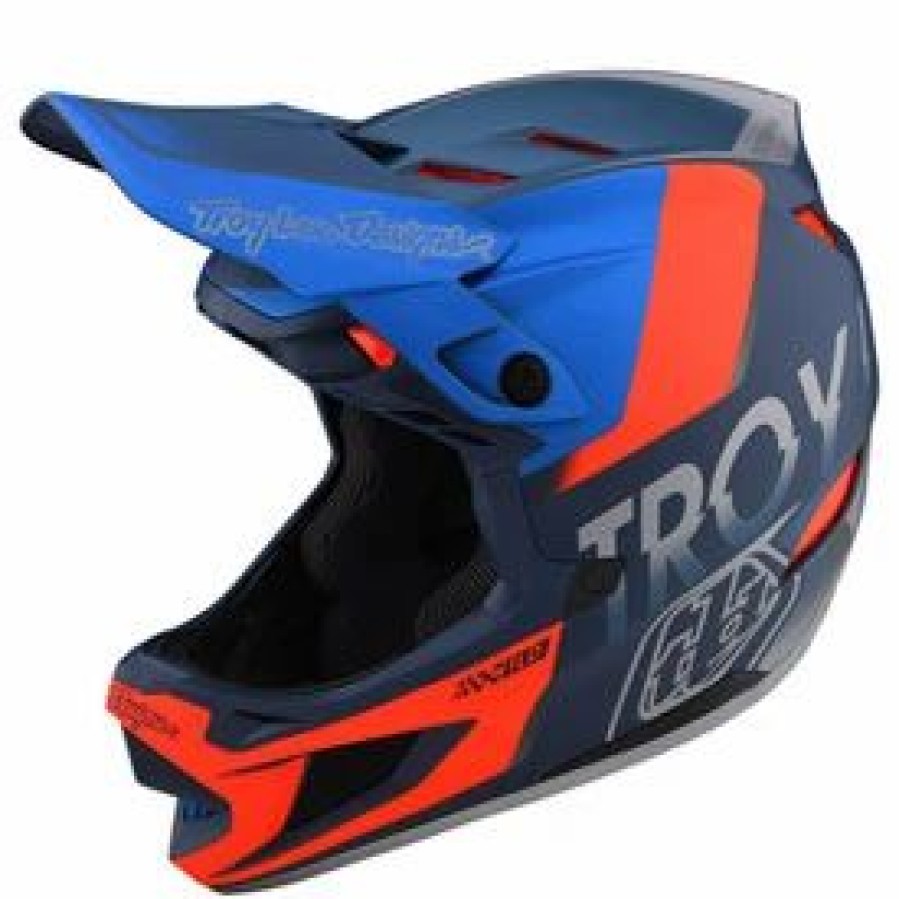 Helmets * | Troy-Lee Troy Lee D4 Qualifier Composite Mips Mtb Helmet Slate/Red (Closeout)